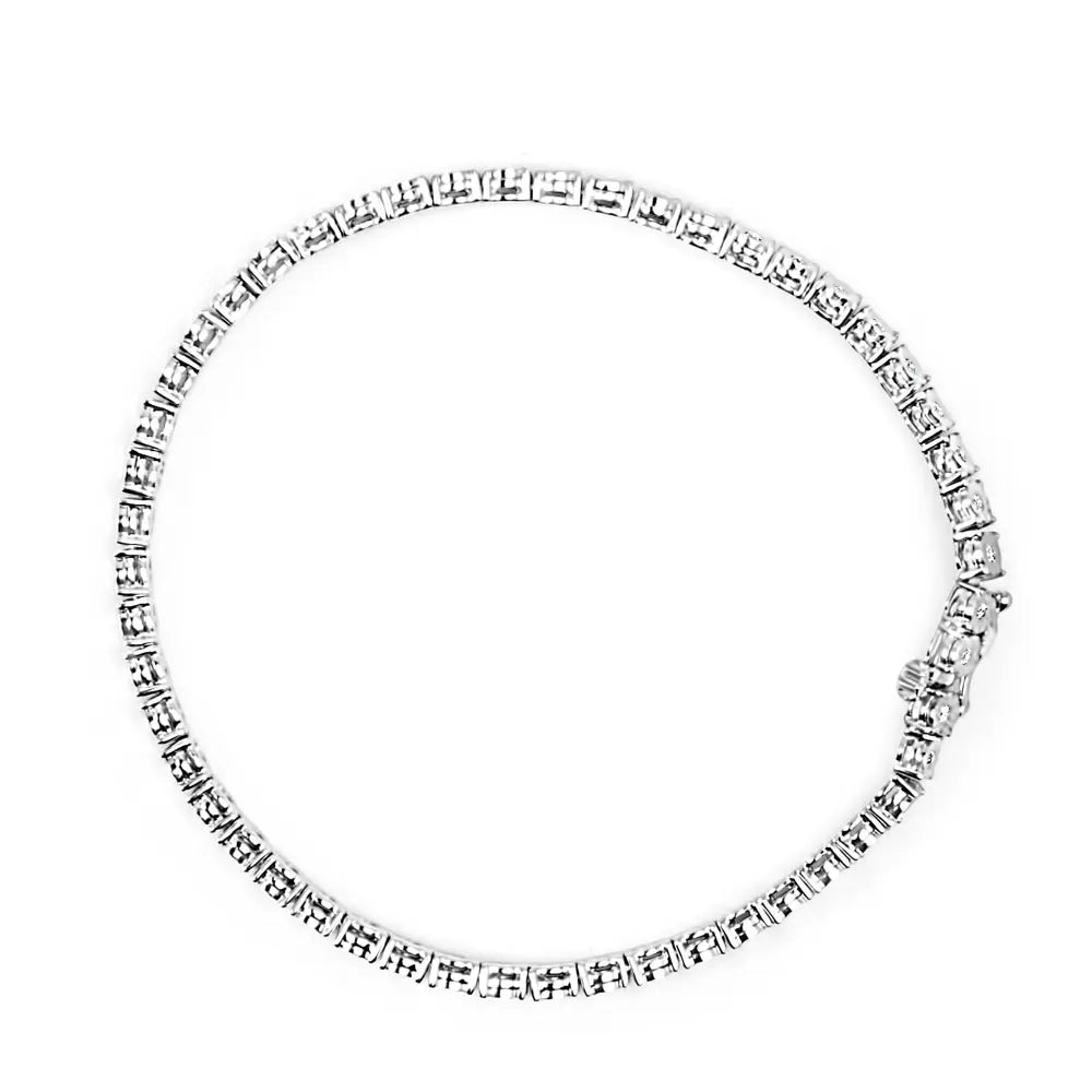 10k white gold 1/2 cttw real diamond illusion set miracle plate tennis bracelet (i j color si2 i1 clarity) size 7.5’’