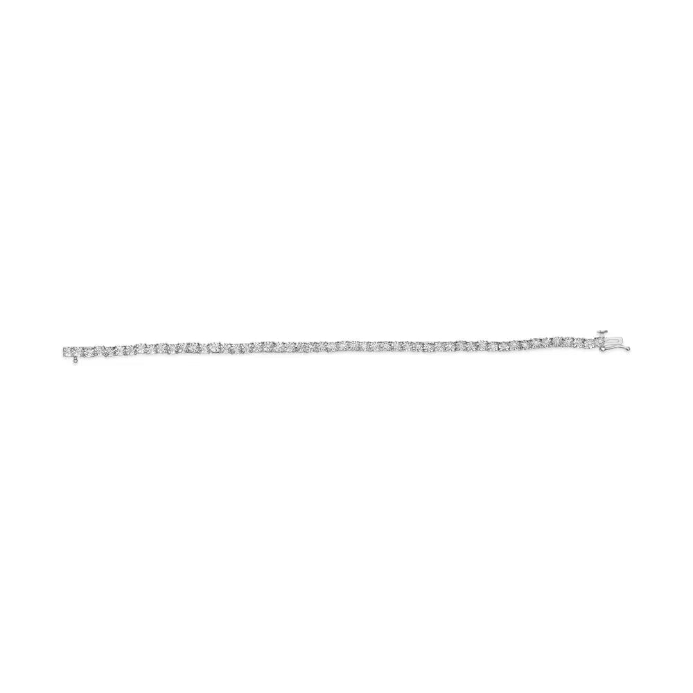 10k white gold 1/2 cttw real diamond illusion set miracle plate tennis bracelet (i j color si2 i1 clarity) size 7.5’’
