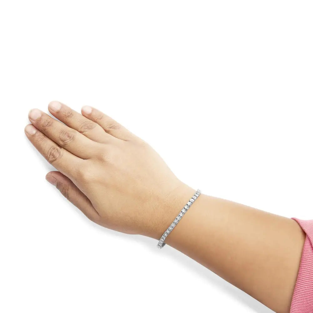 10k white gold 1/2 cttw diamond illusion miracle plate tennis bracelet 7.5 bijoux-nyc direct