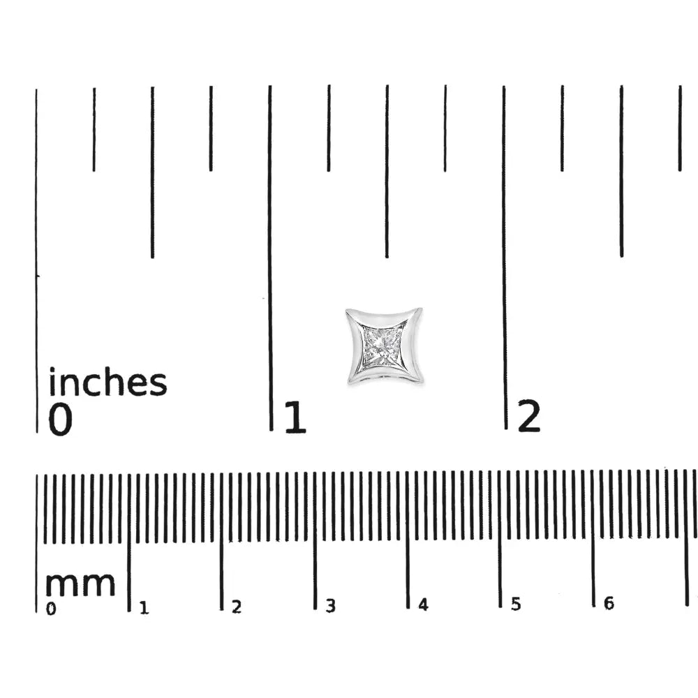 10k white gold 1/3 cttw invisible princess cut diamond stud earrings bijoux-nyc direct