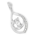 1/4 cttw diamond spiral link oval pendant necklace in 10k white gold 18 bijoux-nyc direct