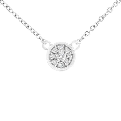 10k white gold 1/4 cttw diamond flower pendant necklace (i j color i2 i3 clarity) adjustable 16 18’’ chain