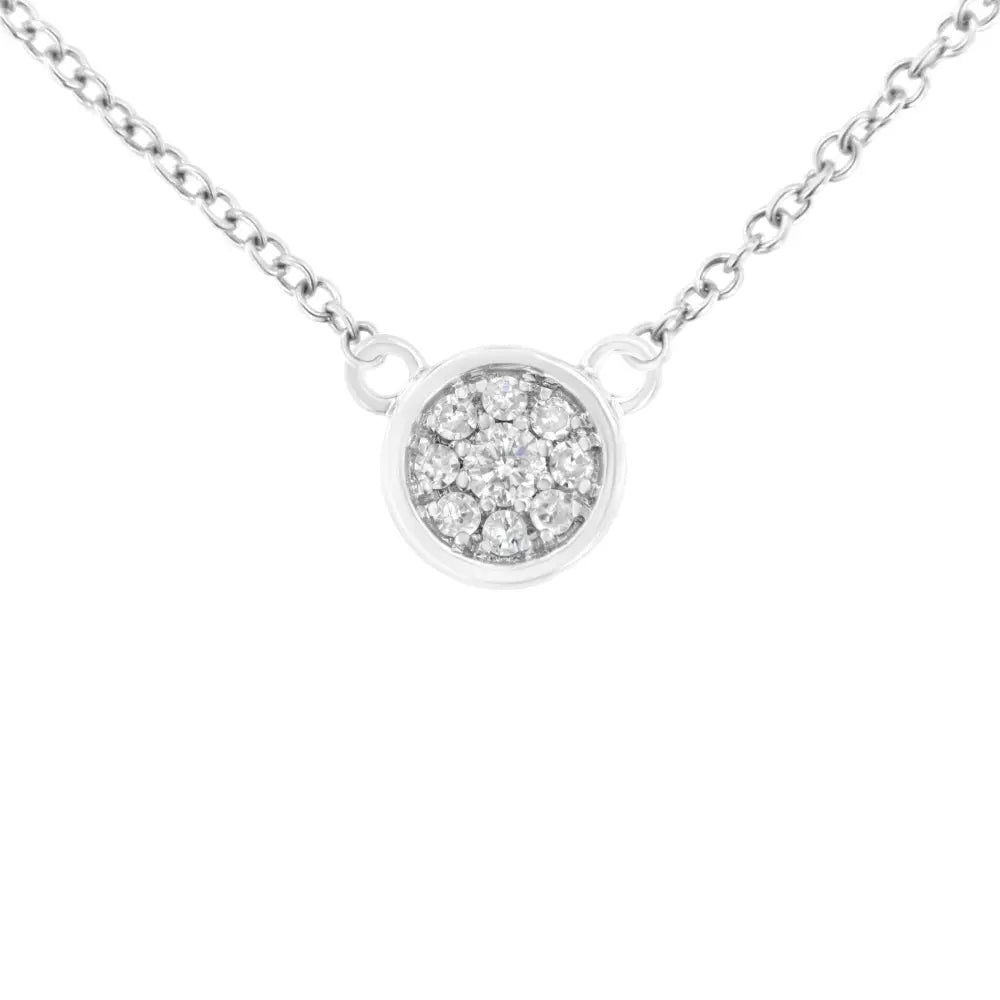 1/4 cttw diamond flower pendant necklace in 10k white gold bijoux-nyc direct