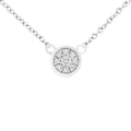 1/4 cttw diamond flower pendant necklace in 10k white gold bijoux-nyc direct