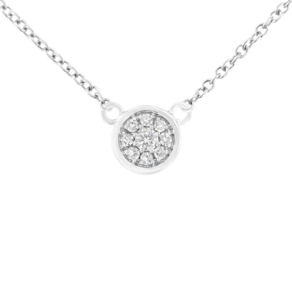 1/4 cttw diamond flower pendant necklace in 10k white gold bijoux-nyc direct