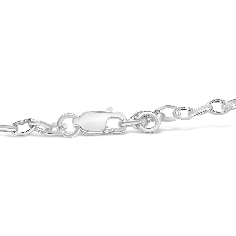 10k white gold 1/6 cttw diamond love charm 7 inch bracelet bijoux-nyc direct