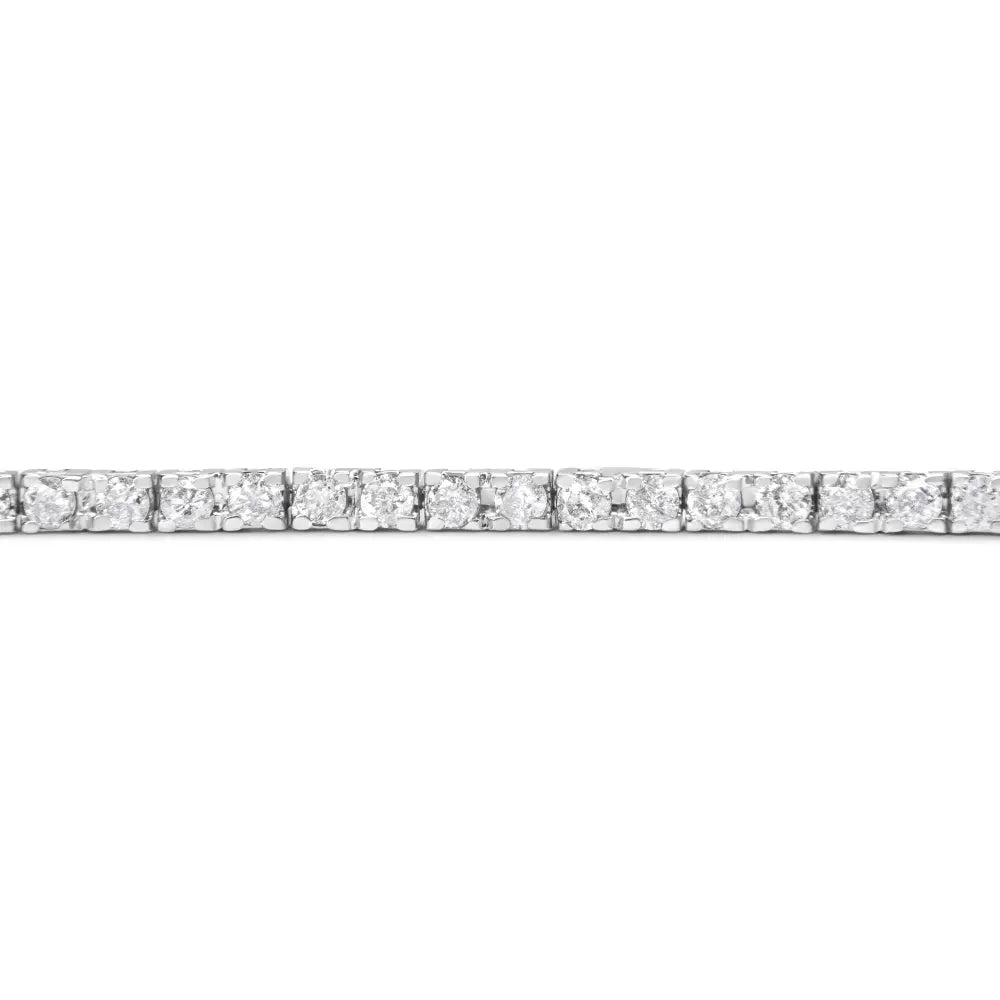 10K White Gold 2.0 Cttw Prong Set Round-Cut 7.25" Classic Diamond Tennis Bracelet (G-H Color, I1-I2 Clarity) - Bijoux-NYC Direct
