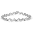 2.00 cttw diamond floral swirl link bracelet in 10k white gold bijoux-nyc direct