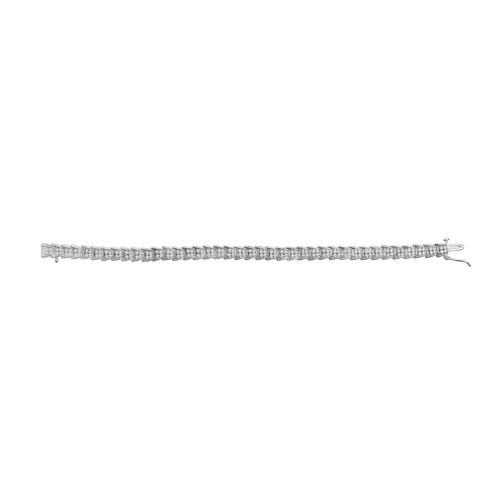 2ctw diamond fan link tennis bracelet in 10k white gold 7.25 inch bijoux-nyc direct