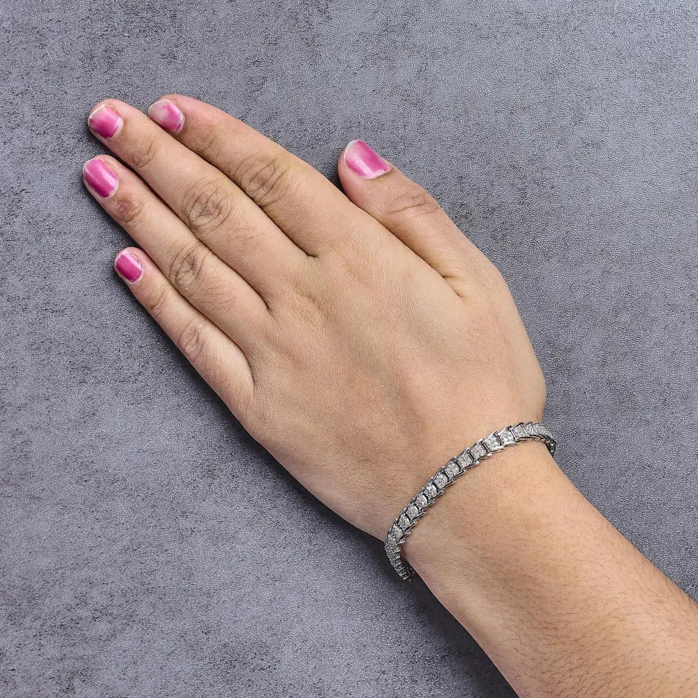 2ctw diamond fan link tennis bracelet in 10k white gold 7.25 inch bijoux-nyc direct