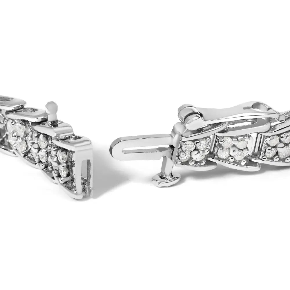 2ctw diamond fan link tennis bracelet in 10k white gold 7.25 inch bijoux-nyc direct
