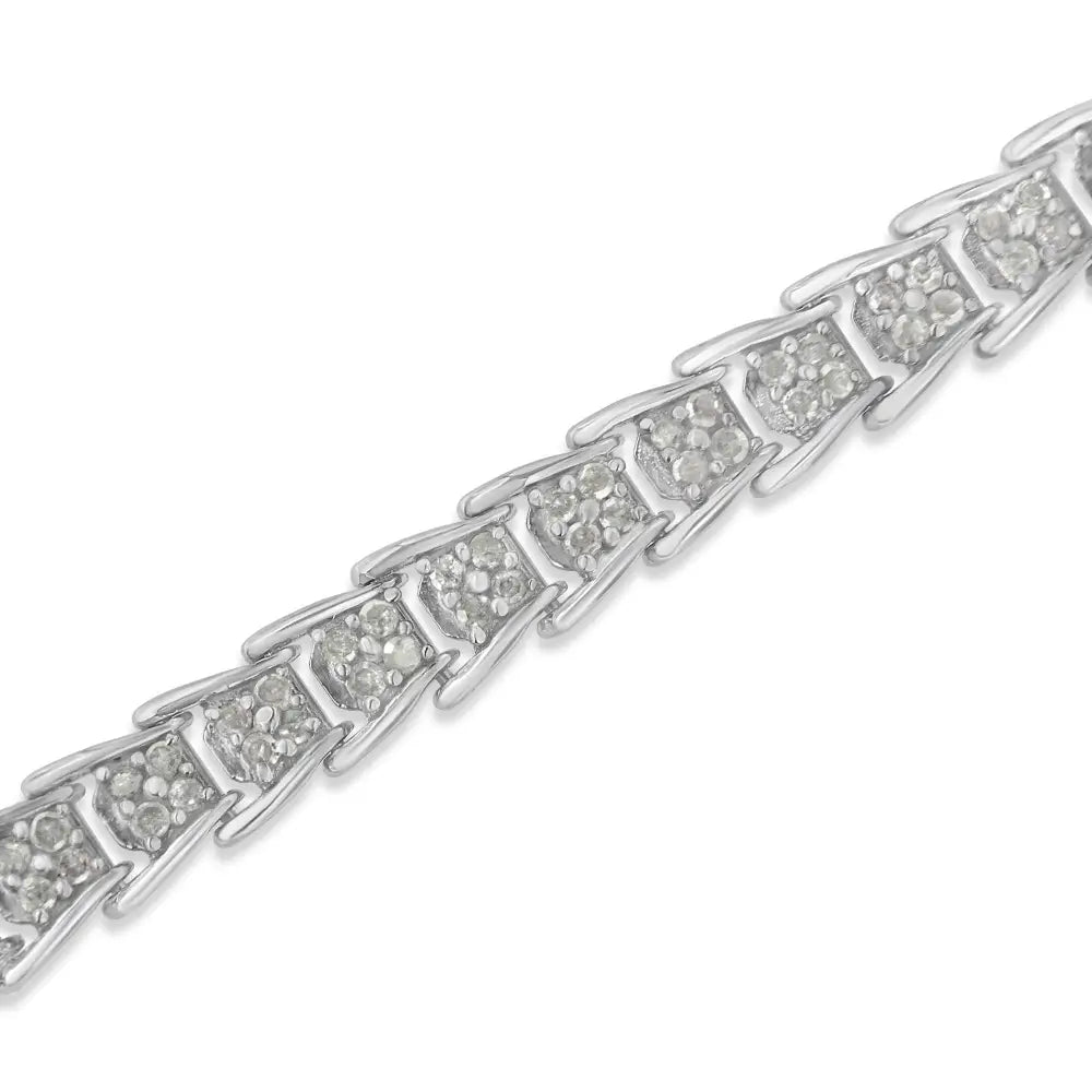 2ctw diamond fan link tennis bracelet in 10k white gold 7.25 inch bijoux-nyc direct