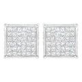 10k white gold 2ct tdw princess cut composite diamond stud earrings bijoux-nyc direct