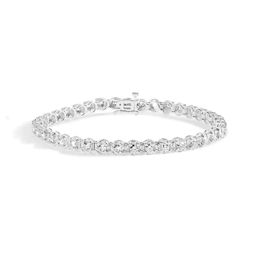10k white gold 3.00 cttw miracle set diamond bezel link style tennis bracelet (h i color i2 i3 clarity) 7.5’’