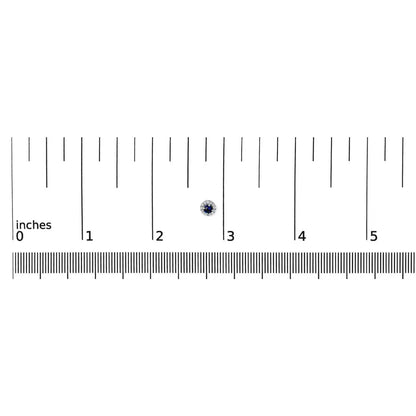 10K White Gold 3.25mm x 3.25mm Round Blue Sapphire and 1/10 Cttw Diamond Halo Stud Earrings (I-J Color, I1-I2 Clarity) - Bijoux-NYC Direct