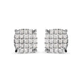 3/4 cttw princess diamond cushion composite studs in 10k white gold bijoux-nyc direct