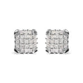 3/4 cttw princess diamond open frame stud earrings in 10k white gold bijoux-nyc direct