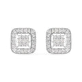 5/8 cttw diamond square composite halo stud earrings in 10k white gold bijoux-nyc direct
