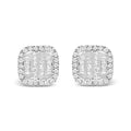 7/8 cttw princess diamond halo composite stud earrings in 10k white gold bijoux-nyc direct