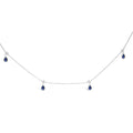 Pear blue sapphire and diamond station necklace in 10k white gold 18 bijoux-nyc direct