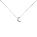 Diamond crescent moon pendant necklace in 10k white gold – 18’’ bijoux-nyc direct