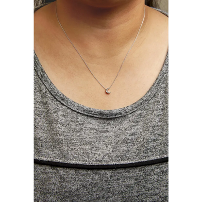 10k white gold diamond accented crescent moon shaped 18’’ inch pendant necklace (h i color i1 i2 clarity)