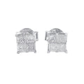 0.60cttw princess cut diamond invisible stud earrings in 10k white gold bijoux-nyc direct