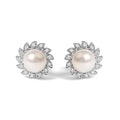 10k white gold south sea pearl and diamond halo stud earrings bijoux-nyc direct