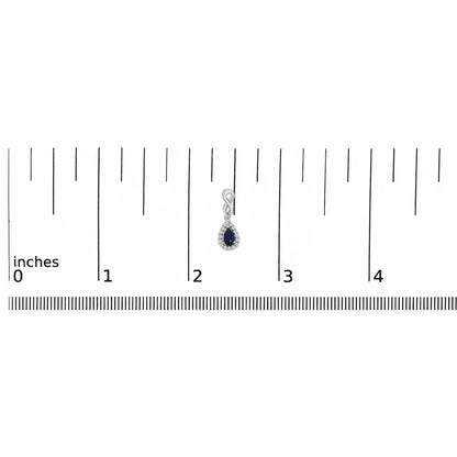 10K White Gold Pear Cut Blue Sapphire and 1/7 Cttw Diamond Infinity Drop and Dangle Earrings (I-J Color, I1-I2 Clarity) - Bijoux-NYC Direct