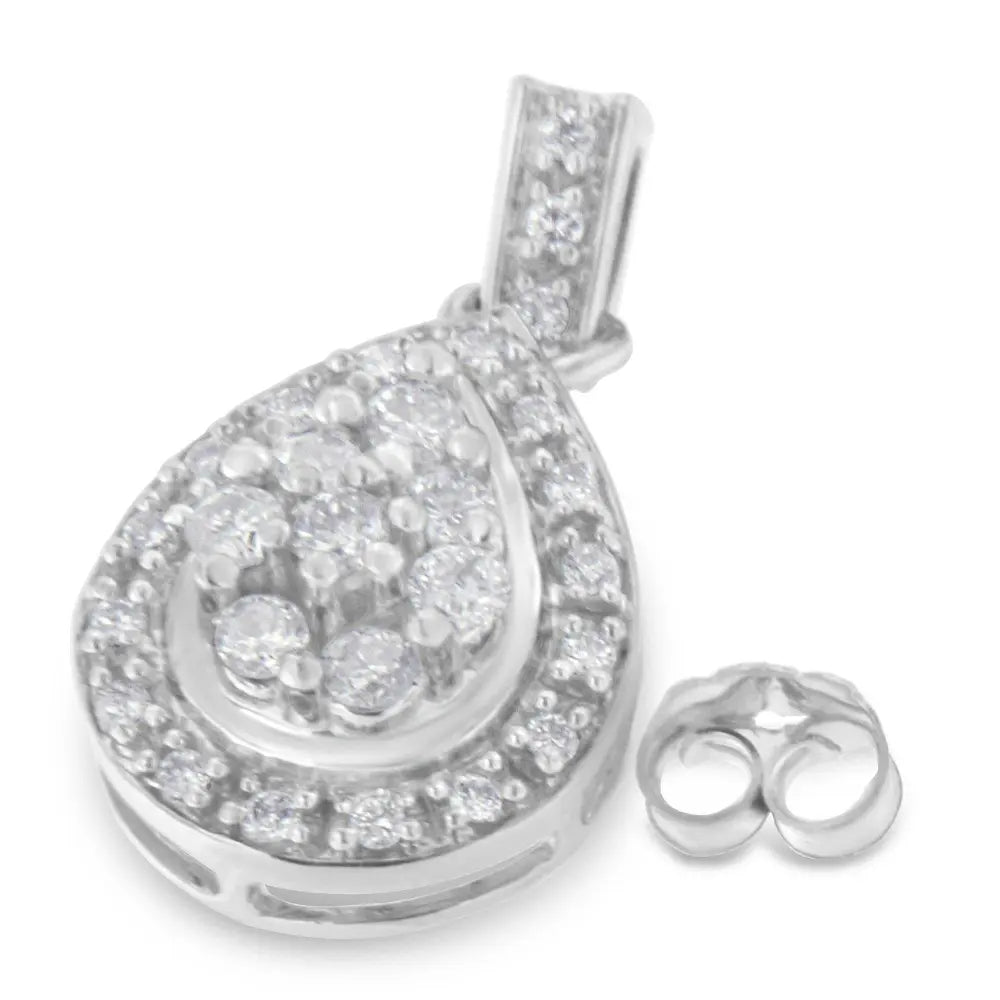 10k White Gold Round Cut Diamond Earrings (0.75 cttw, H-I Color, I1-I2 Clarity) - Bijoux-NYC Direct