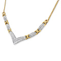 1.0 cttw diamond v shape x link necklace in 10k yellow and white gold bijoux-nyc direct