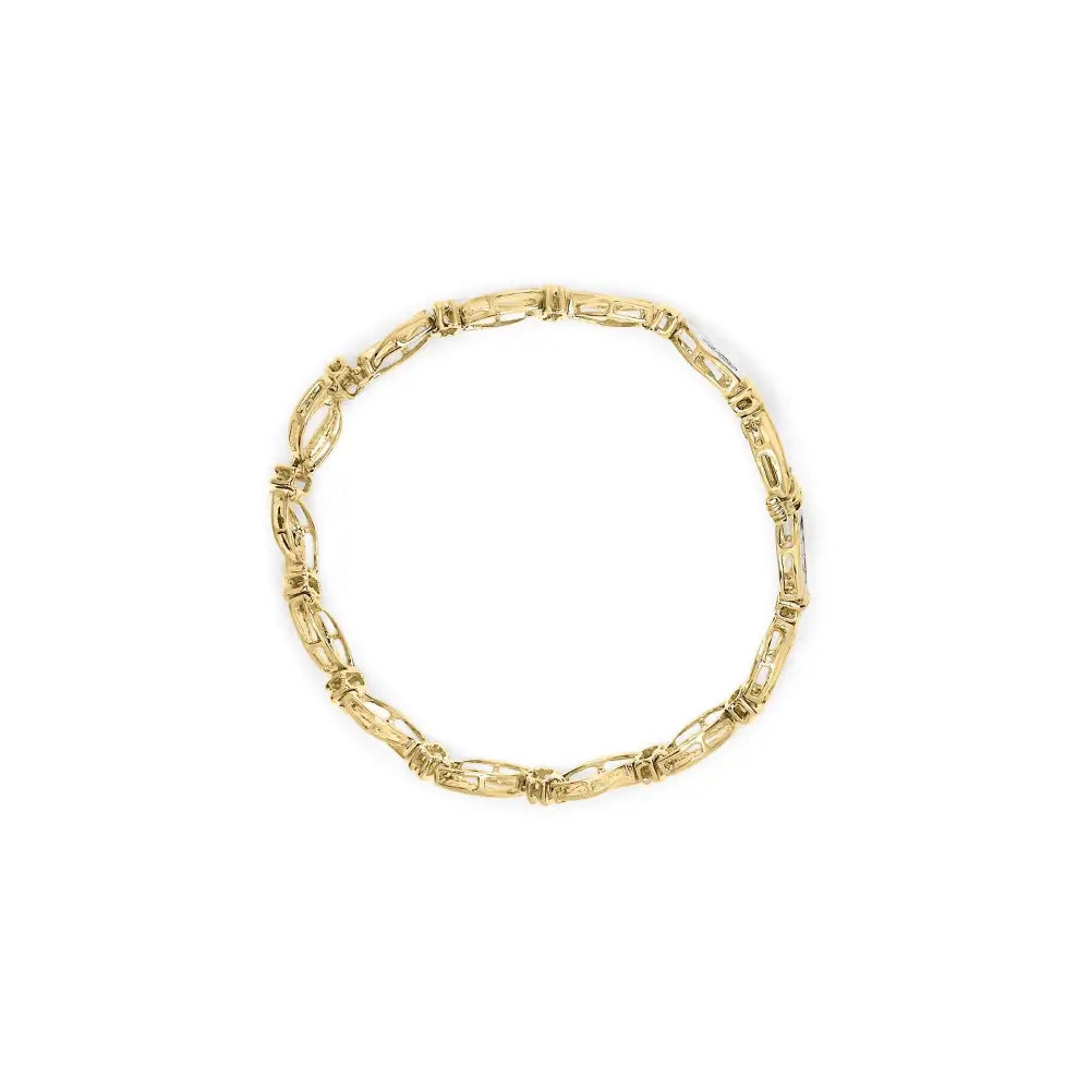 1/2 cttw diamond infinity tennis bracelet in 10k yellow and white gold bijoux-nyc direct