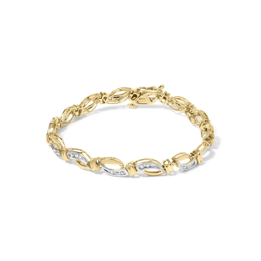1/2 cttw diamond infinity tennis bracelet in 10k yellow and white gold bijoux-nyc direct