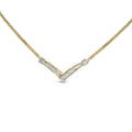 Princess cut diamond v-shape franco chain necklace in 10k two-tone gold – 1/2 cttw bijoux-nyc direct