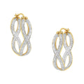 1/4 cttw diamond double infinity hoop earrings in 10k two-tone gold bijoux-nyc direct