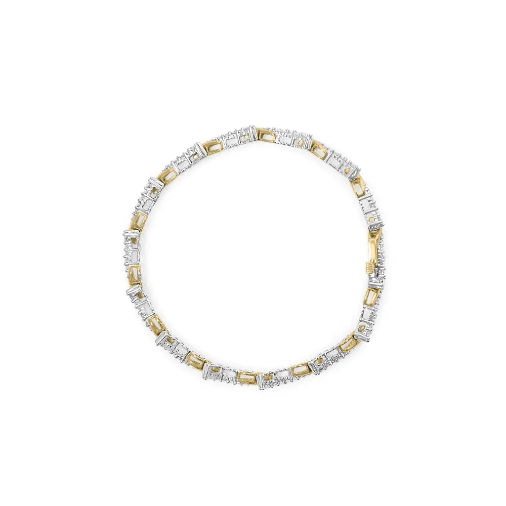 10k two-tone gold 2.00 cttw diamond s link 7 inch bracelet bijoux-nyc direct