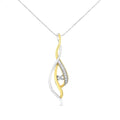 10k two tone gold diamond spiral cascade pendant necklace 18 inch bijoux-nyc direct