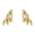 10k yellow gold 1.0 cttw diamond spiral multi row hoop earrings bijoux-nyc direct