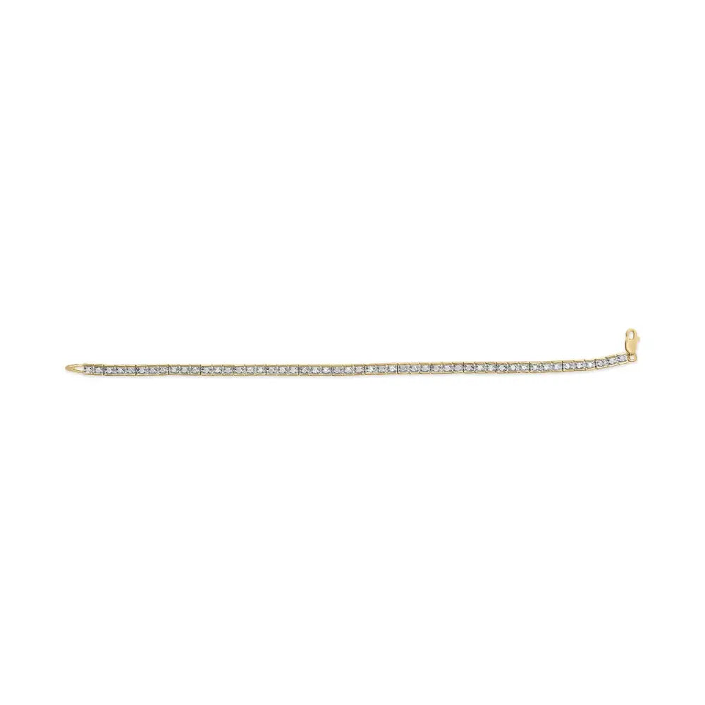 10k yellow gold 1.0 cttw round diamond pave link bracelet 7 inch bijoux-nyc direct
