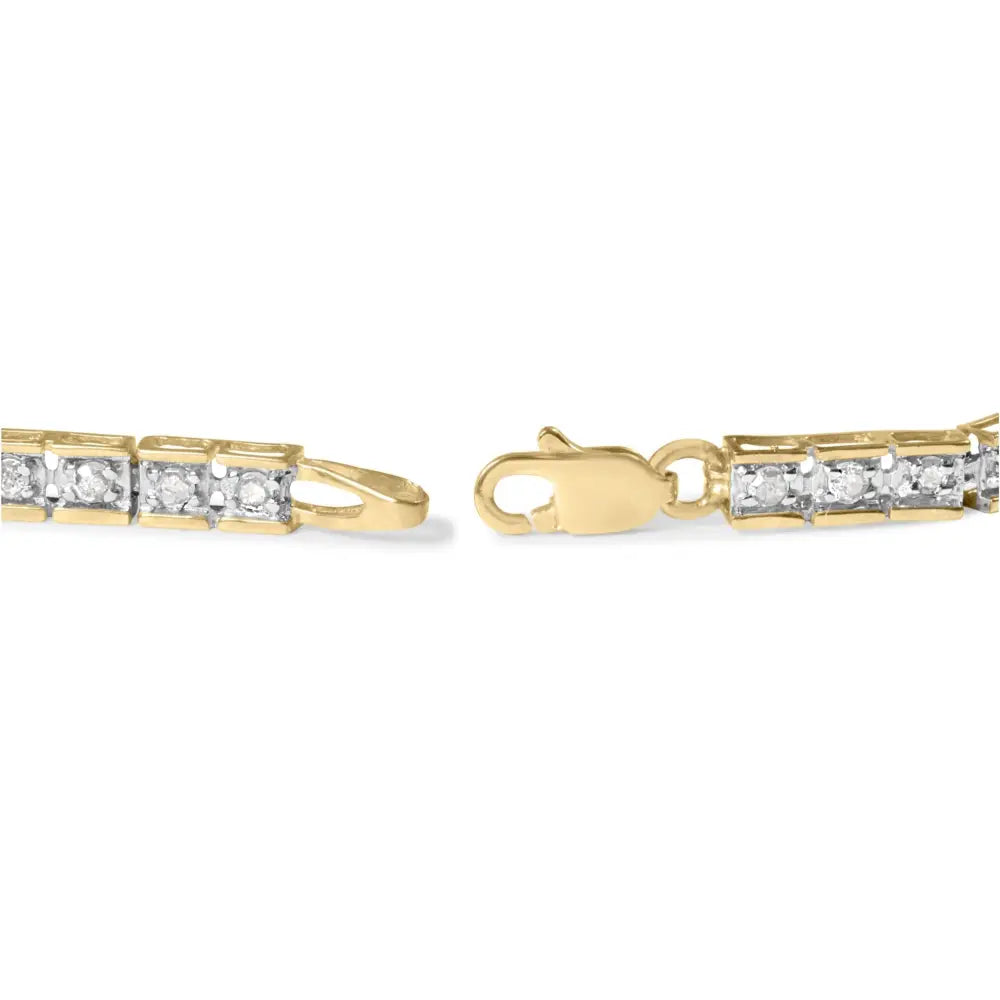 10k yellow gold 1.0 cttw round diamond pave link bracelet 7 inch bijoux-nyc direct