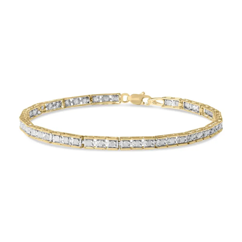 10k yellow gold 1.0 cttw round diamond pave link bracelet 7 inch bijoux-nyc direct