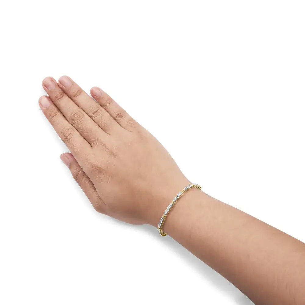 1.00 cttw baguette diamond channel link bracelet in 10k yellow gold 7 bijoux-nyc direct
