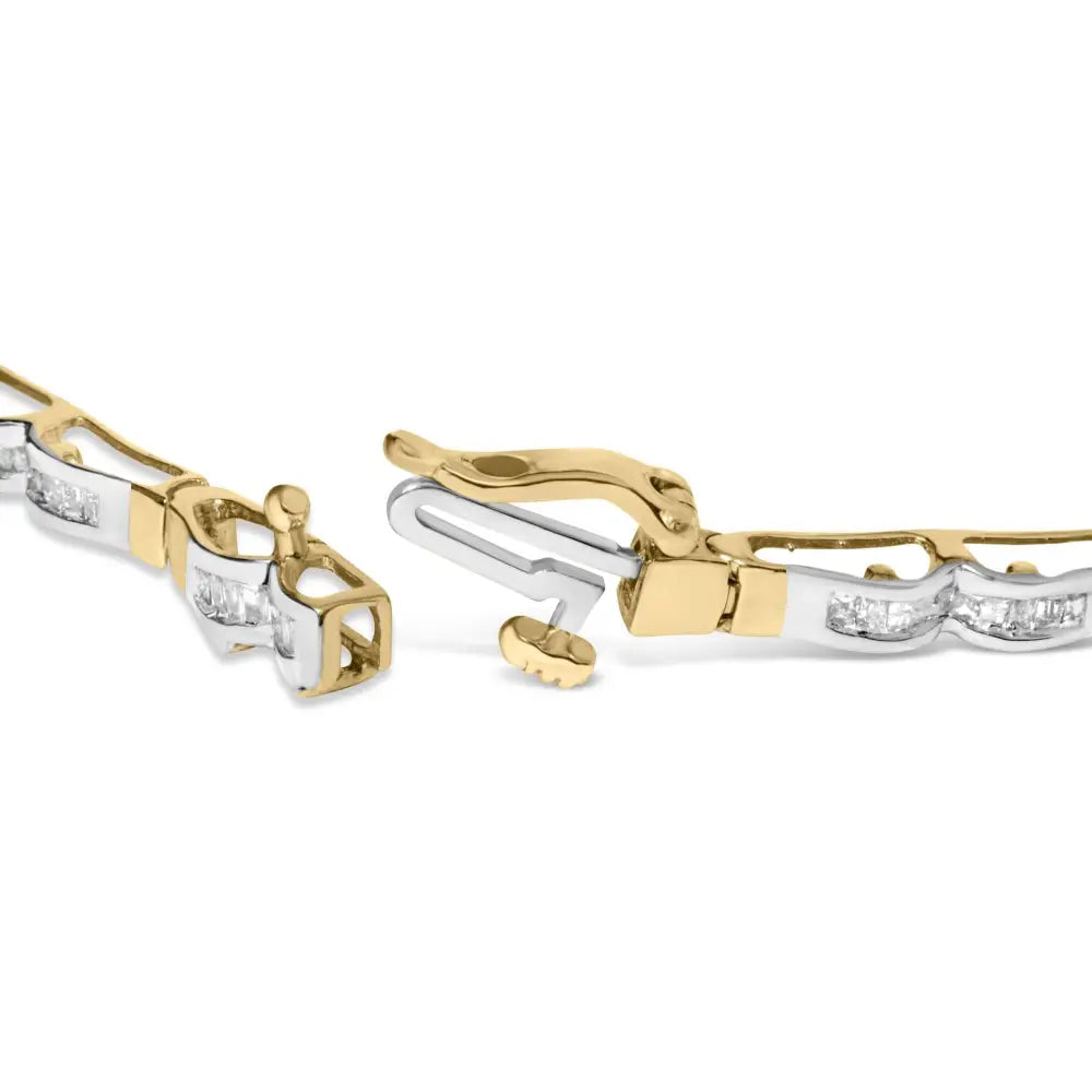 1.00 cttw baguette diamond channel link bracelet in 10k yellow gold 7 bijoux-nyc direct