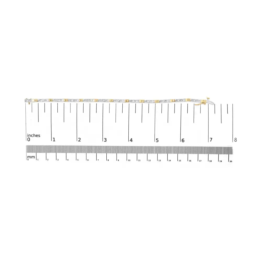 1.00 cttw baguette diamond channel link bracelet in 10k yellow gold 7 bijoux-nyc direct