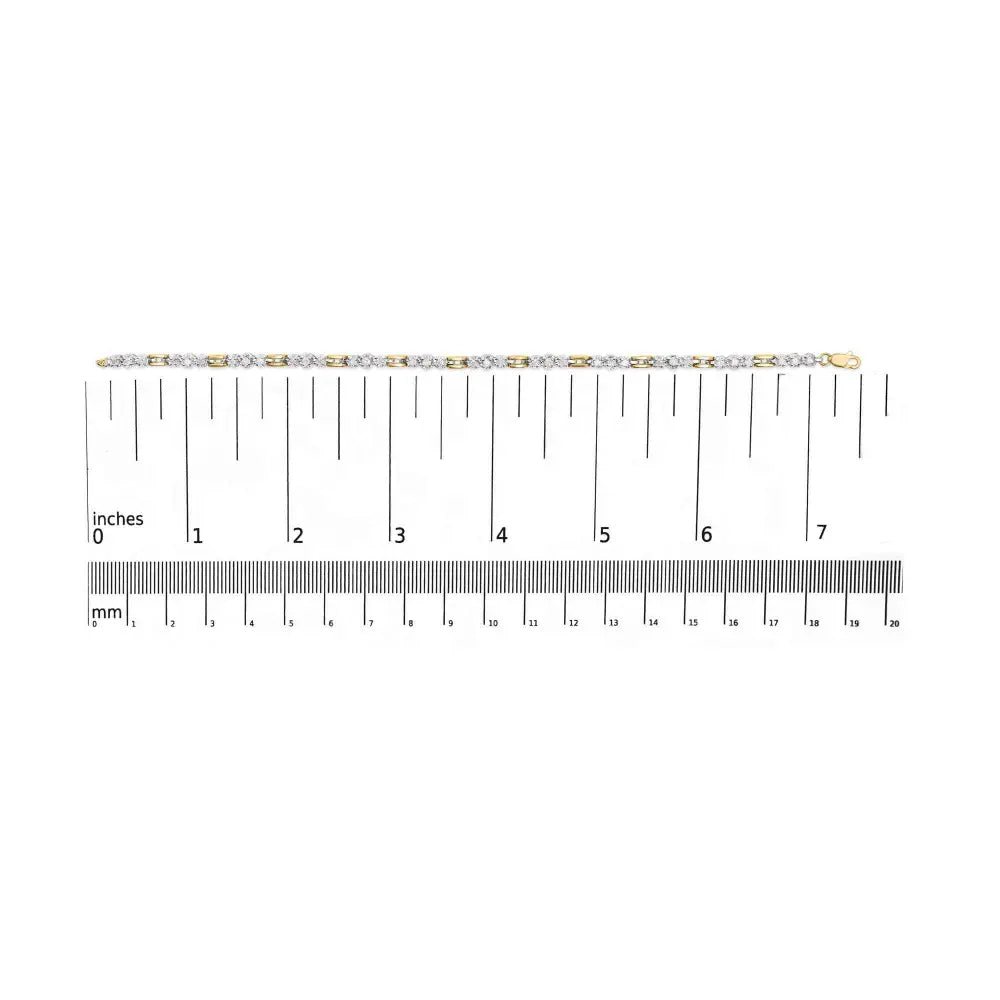 10k yellow gold 1.00 cttw diamond 3 stone link bracelet (i j color i1 i2 clarity) 7.25’’ inches bracelets/bracelet/link