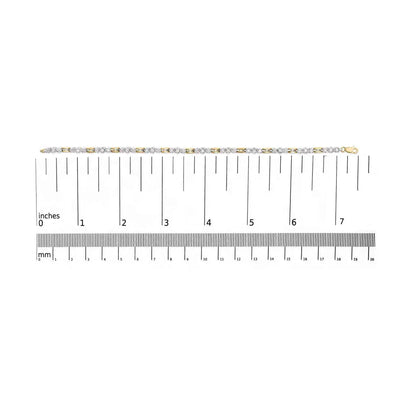 10k yellow gold 1.00 cttw diamond 3 stone link bracelet (i j color i1 i2 clarity) 7.25’’ inches bracelets/bracelet/link