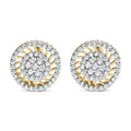 10k yellow gold 1.00 cttw diamond radiant sunburst halo stud earrings bijoux-nyc direct