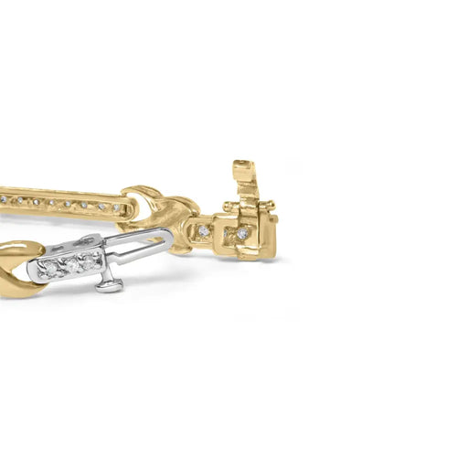 1.00 cttw diamond x-link bar bracelet in 10k yellow gold 7 bijoux-nyc direct