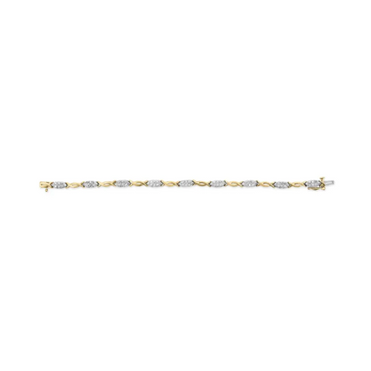 10k yellow gold 1.00 cttw round cut diamond spiral link 7’’ bracelet (h i color i2 i3 clarity) bracelets/bracelet/link handcrafted
