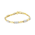 1.00 cttw diamond spiral link bracelet in 10k yellow gold 7 inch bijoux-nyc direct